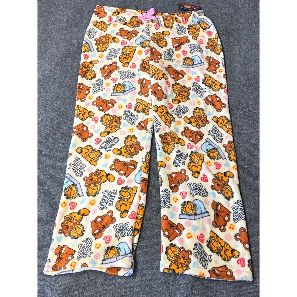 Nickelodeon Garfield Sleep Pants Womens 2X Fleece Nap Time Pooky Print NWT